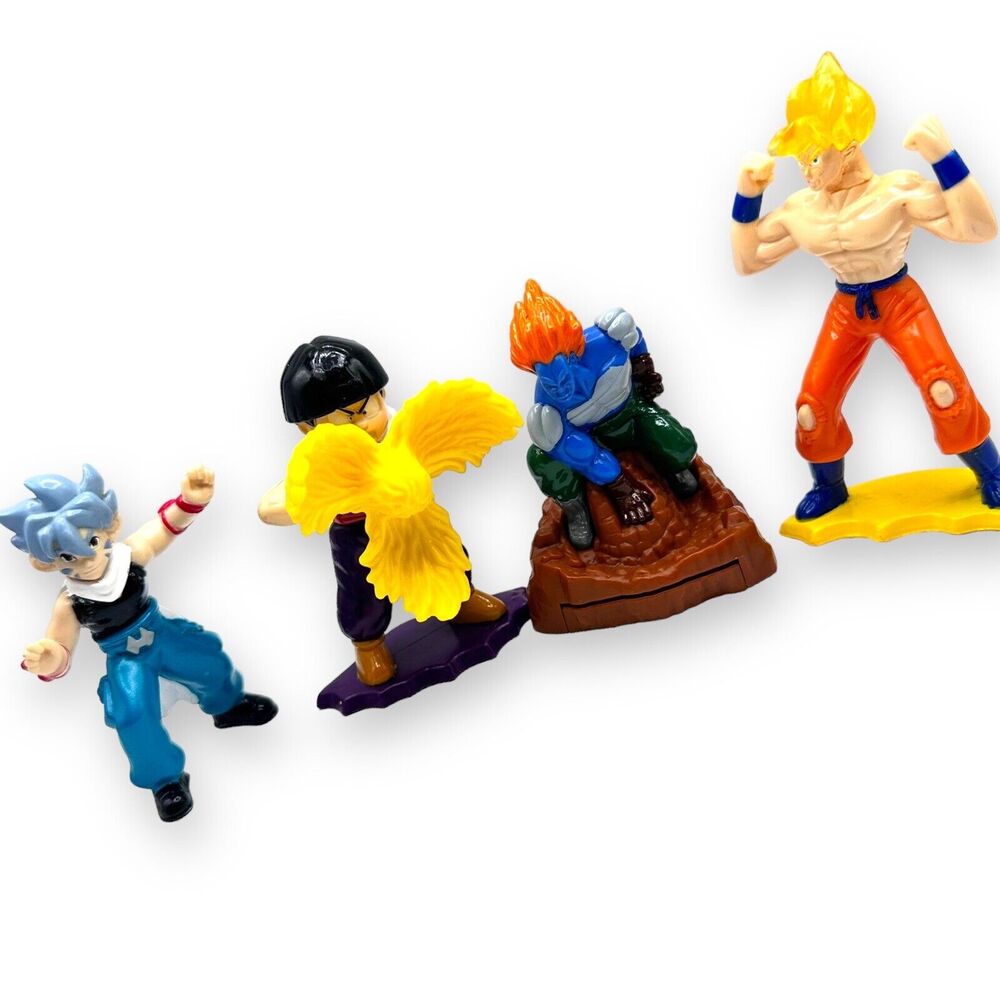 Burger King Dragon Ball Z Action Figures 2002 Fast Food Toys Lot Of 4 Happy Meal